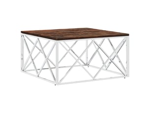 Table basse rectangulaire coloris argenté  