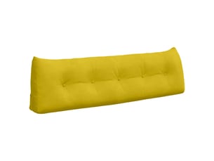 Coussin de dos, coussin de dossier jaune 160 x 24 x 50 cm velours cf54754