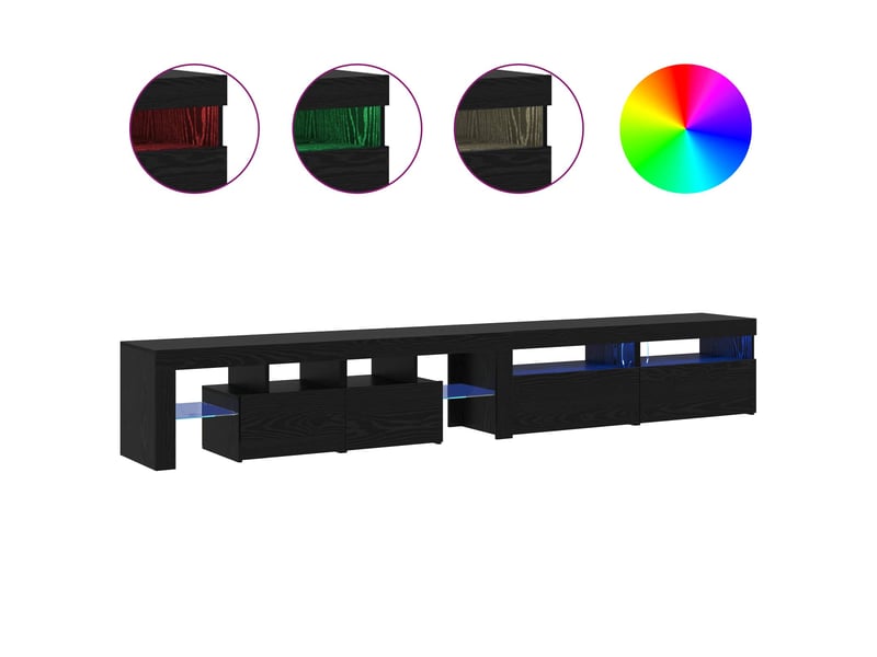  Meuble tv - banc tv - meuble de rangement 3 pcs chêne noir bois d'ingénierie  - Conforama D