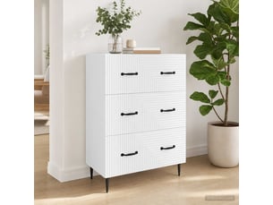 Armoire de rangement bureau, armoire à tiroirs blanc 66 x 34,5 x 89,5 cm bois d'ingénierie