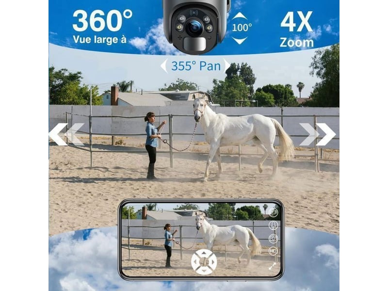  Caméra de sécurité extérieure 4g lte autonome 2k ptz solaire ip66 avec audio bidirectionnel et vision nuit 149519_AAAIY13934_6_DROPFR - Conforama D