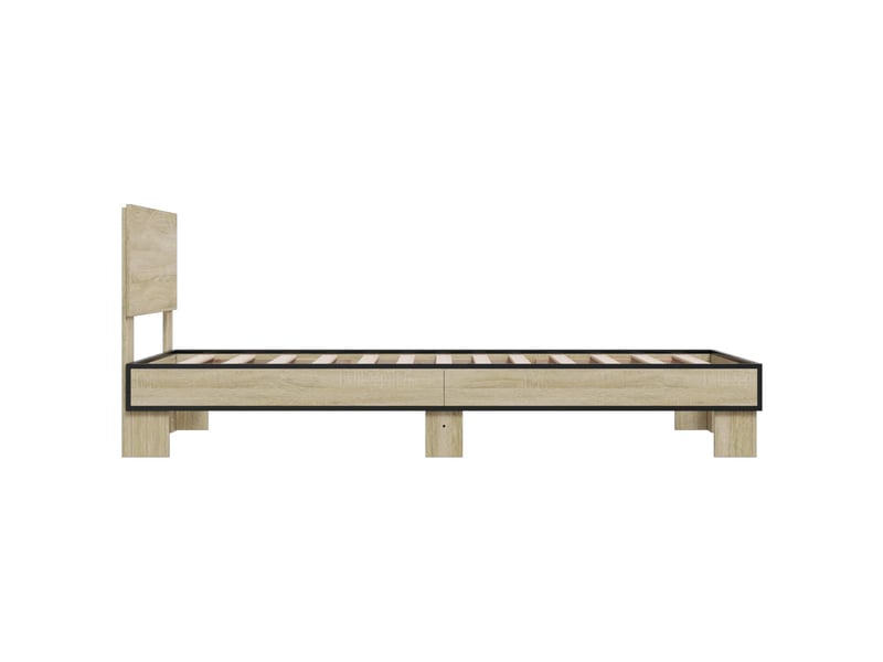  Lit simple- lit adulte -  cadre de lit avec tête de lit chêne sonoma 80 x 200 cm  - Conforama D