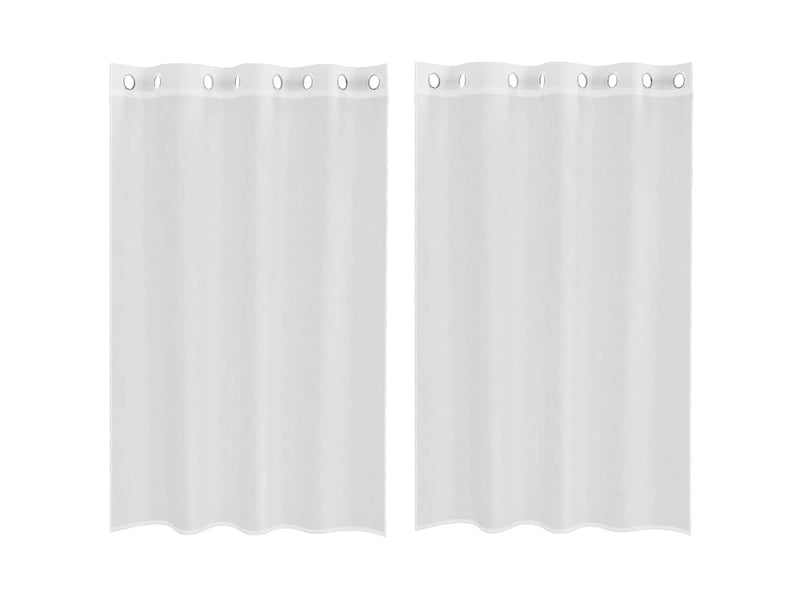 Lot de 2 rideaux en voile, voilages avec œillets blanc cf44341 - Conforama A