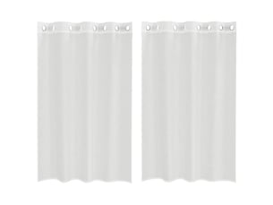 Lot de 2 rideaux en voile, voilages avec œillets blanc cf44341