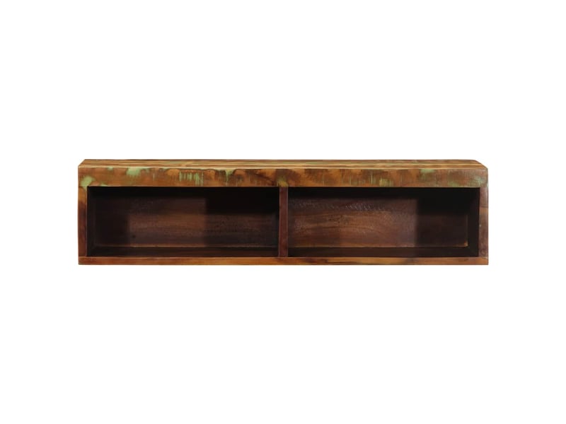  Meuble tv - banc tv - meuble de rangement mural 80x30x19 cm bois massif de récupération  - Conforama D