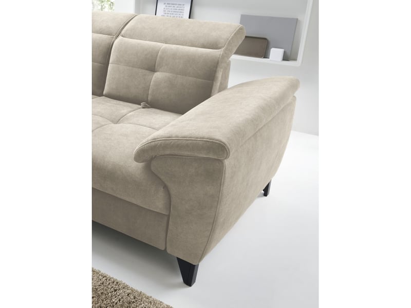 Canapé d'angle beige 5 places angle gauche coffre intégré inferno - Conforama B