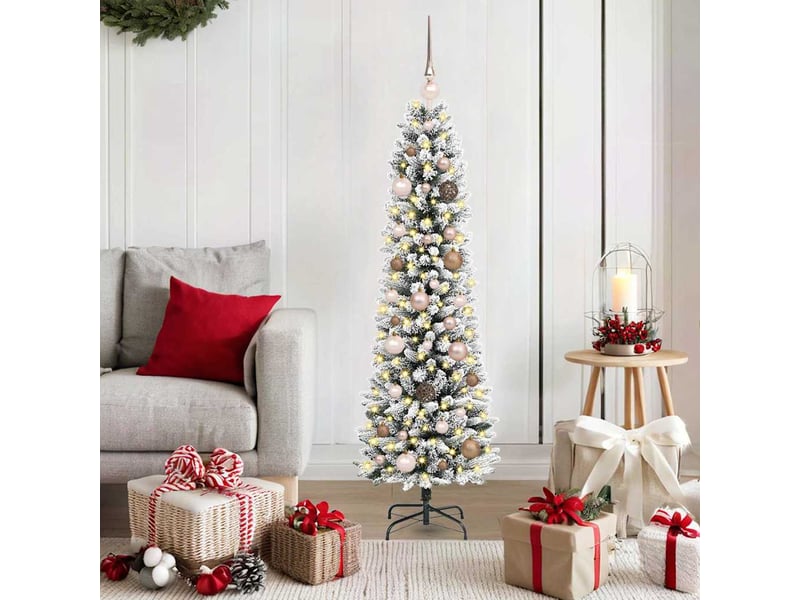  Sapin de noël artificiel, arbre de noël blanc 150 cm pvc, métal et plastique shl1178  - Conforama B