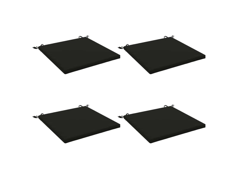 Lot de 4 coussins de siège, coussins d'assise soest 100 % polyester noir cf60463 - Conforama A