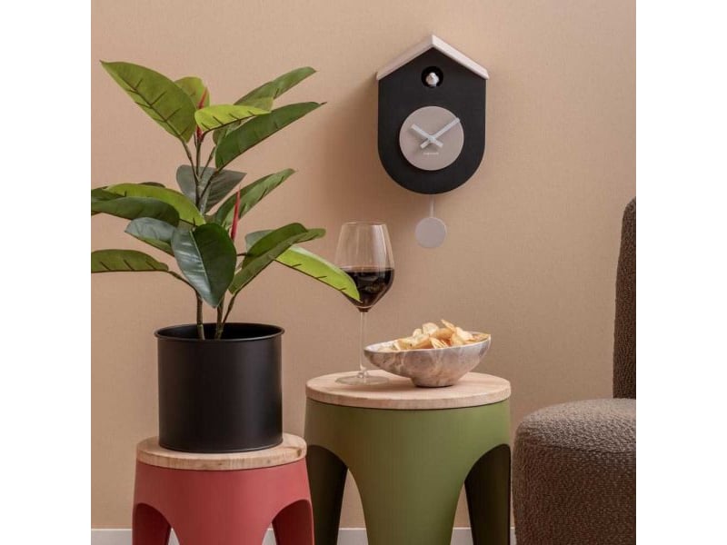  Horloge murale en abs grato cuckoo noir et gris clair  - Conforama B