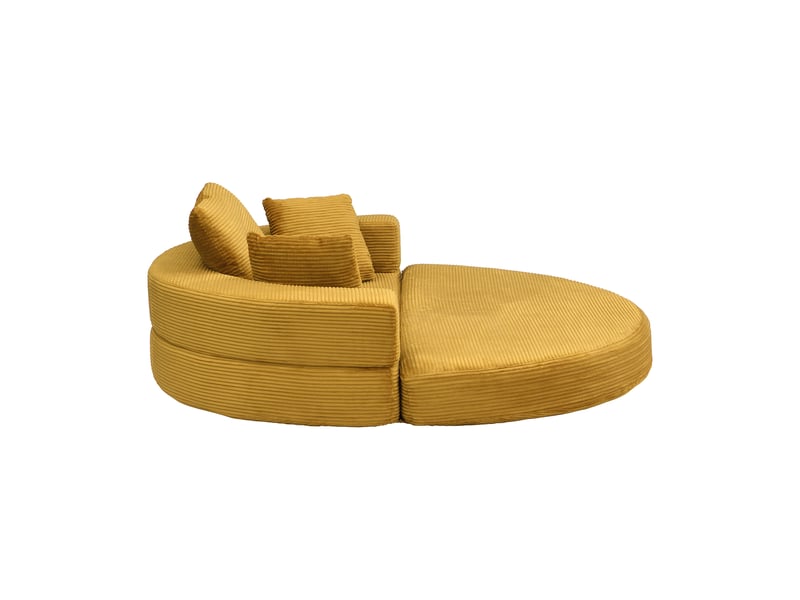 Canapé convertible 2 en 1, canapé droit pour salon, 173x176 cm, velours côtelé jaune - Conforama D