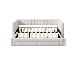 Lit banquette 90x200 cm MAISONORA coloris beige