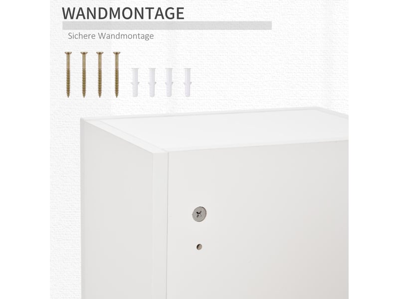  Armoire à pharmacie murale 30 x 20 x 70 cm blanche en panneau de particules, verrouillable à clé  - Conforama E