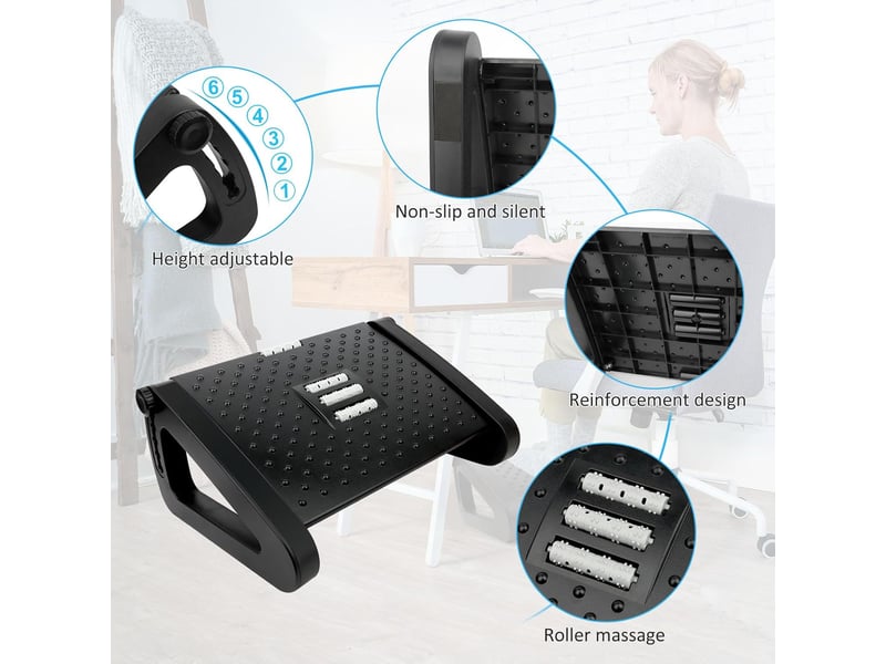 Repose-pieds de bureau réglable en hauteur – avec fonction massage  - Conforama C