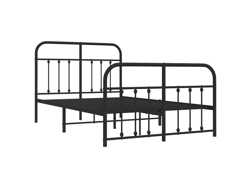  Lit double- lit adulte -  cadre de lit métal sans matelas avec pied de lit noir 120x190cm  - Conforama B