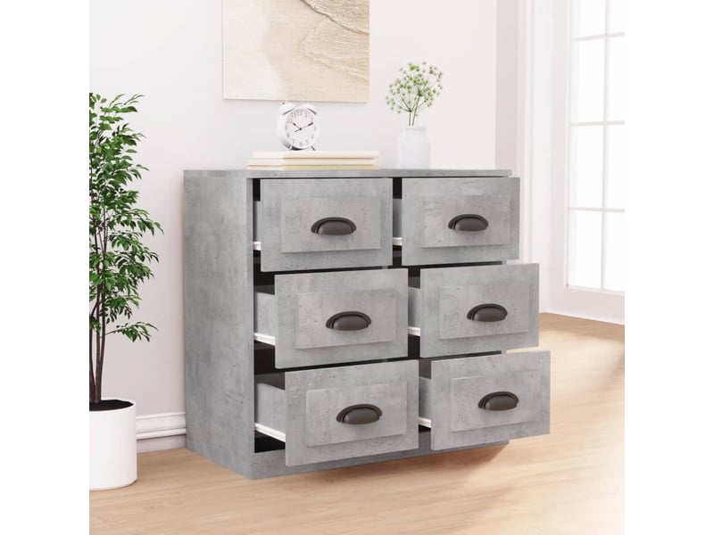  Buffet - bahut - meuble de rangement gris béton 70x35,5x67,5 cm bois d'ingénierie  - Conforama C