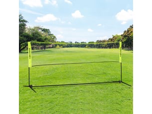 Filet de badminton sur pied et filet de tennis pliable, réglable 107-155 cm pour jardin et plage