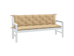 Lot de 2 coussins de banc de jardin, coussins d'assise beige mélangé tissu cf58631
