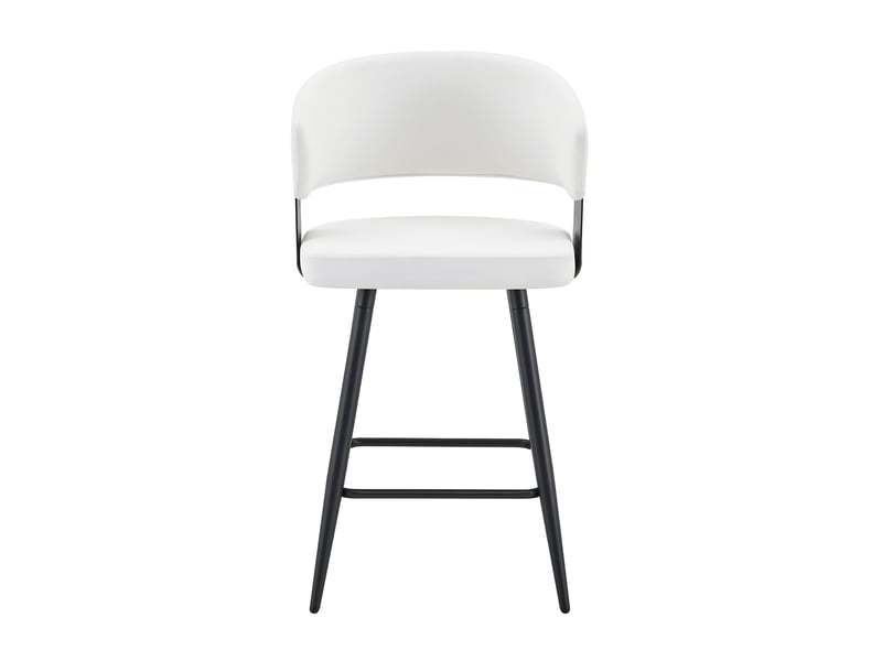  Lot de 2 barhocker - 44,3 x 44,3 x 94,5 cm - blanc - chaises de bar modernes en similicuir avec dossier et repose-pieds  - Conforama A