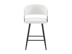 Lot de 2 barhocker - 44,3 x 44,3 x 94,5 cm - blanc - chaises de bar modernes en similicuir avec dossier et repose-pieds