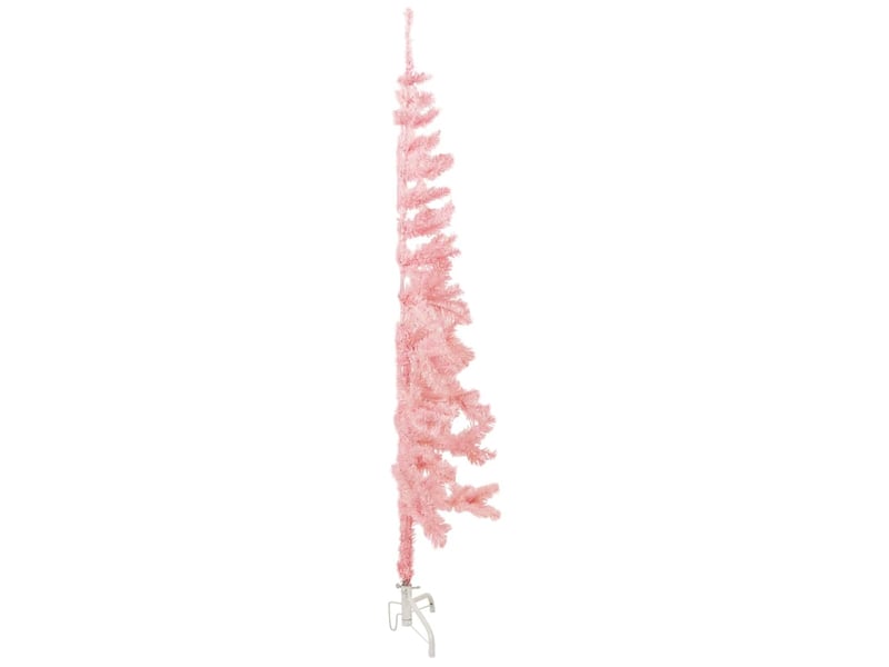  Demi sapin de noël, arbre de noël artificiel mince avec support rose 150 cm  - Conforama E