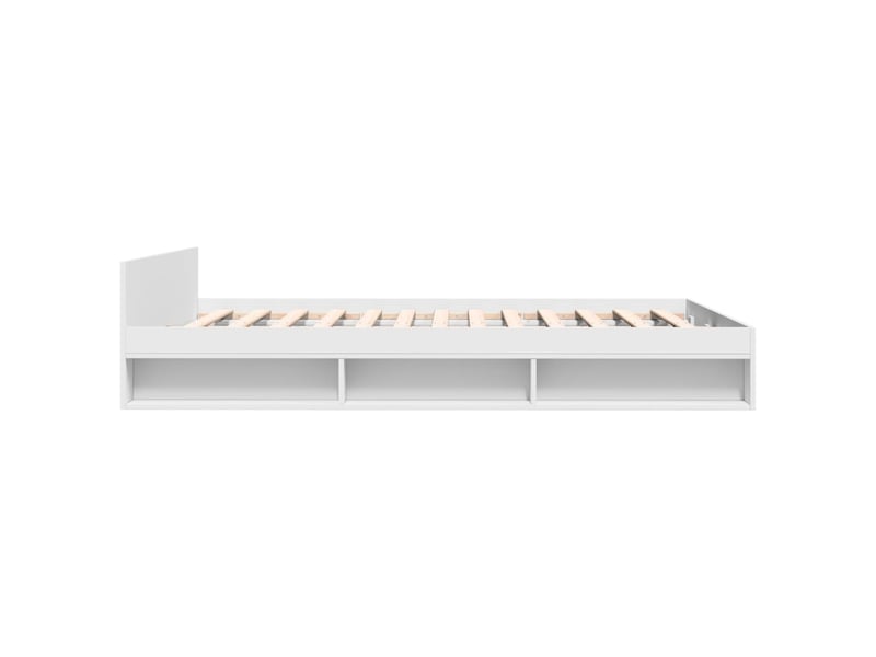  Lit double- lit adulte -  cadre de lit avec tiroirs sans matelas blanc 150x200 cm  - Conforama D