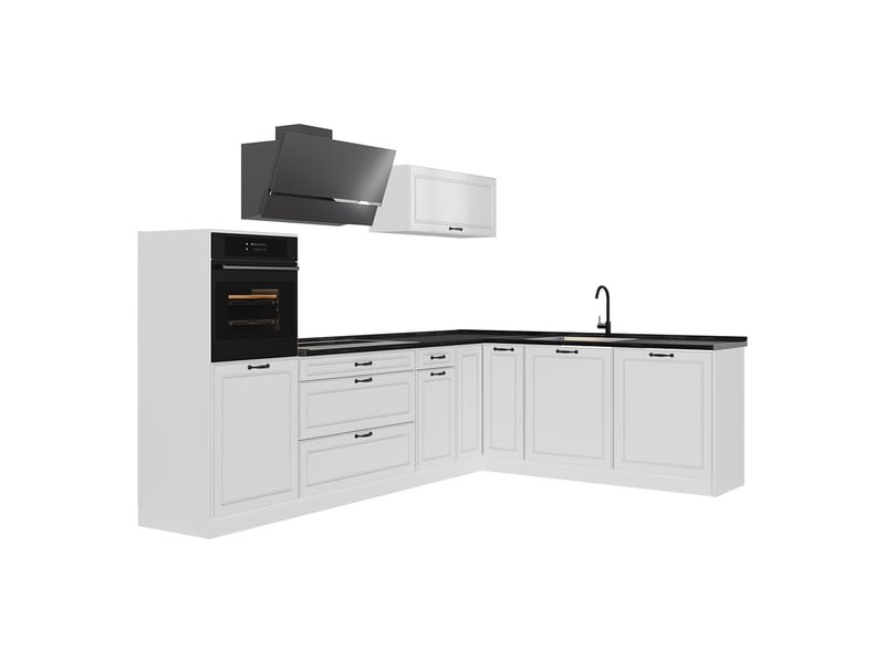  Vicco cuisine en angle, blanc campagneblanc, 287 x cm sans plan de travail  - Conforama A