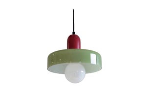 Suspension yori en verre et métal rouge et vert ø25 cm