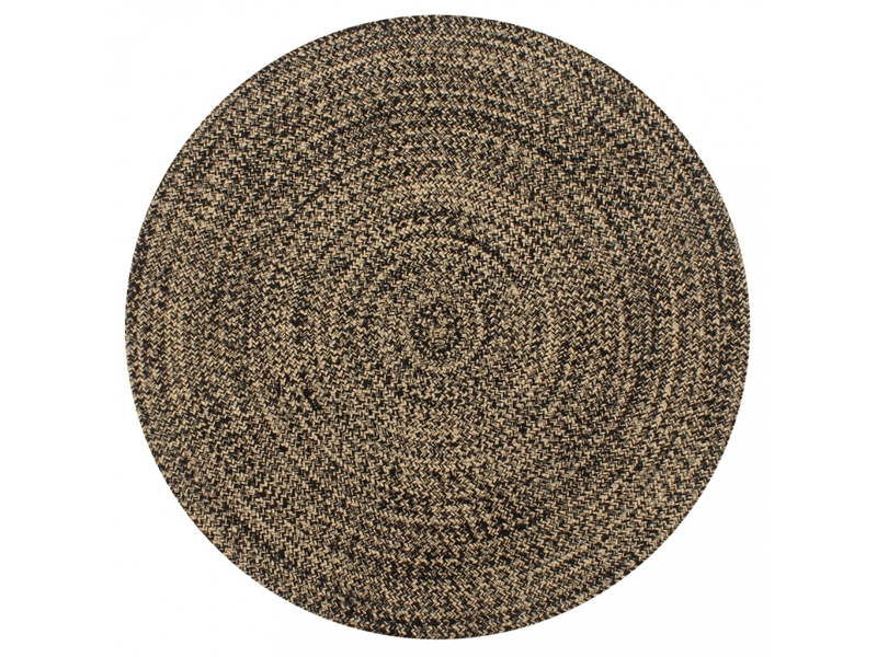  Tapis fait à la main jute noir et naturel 90 cm - comfortxl 133725 - Conforama A