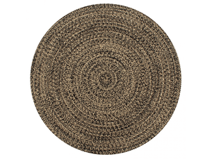 Tapis fait à la main jute noir et naturel 90 cm - comfortxl