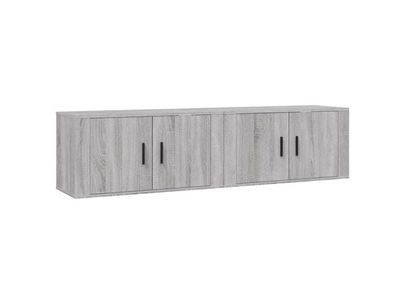  Lot de 2 meuble tv mural, meuble tv suspendu sonoma gris 80x34,5x40 cm  - Conforama A