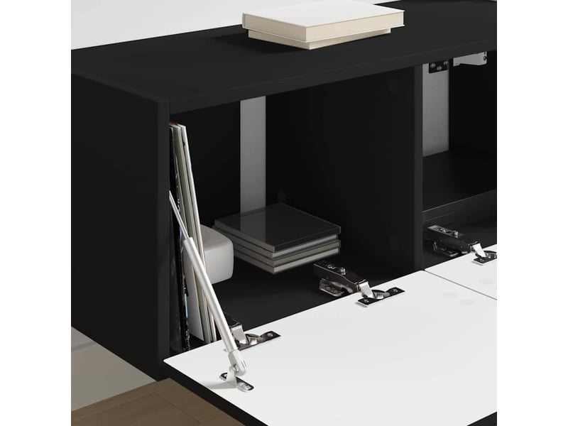  Meuble tv - banc tv - meuble de rangement mural 78,5 x 31 x 29,5 cm noir bois d'ingénierie  - Conforama D