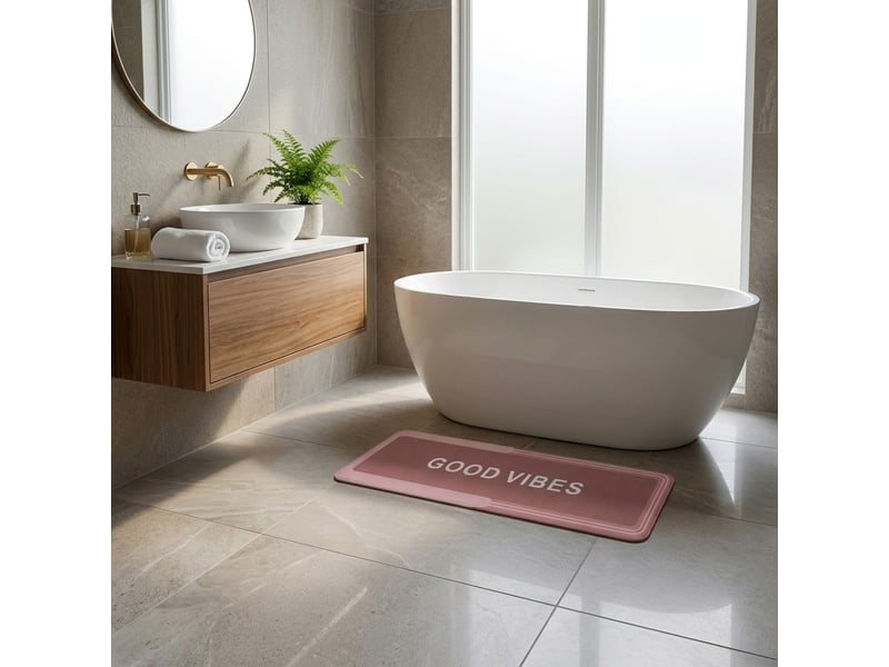  Tapis de bain antidérapant absorbant 50x80 cm elenne - rose  - Conforama B