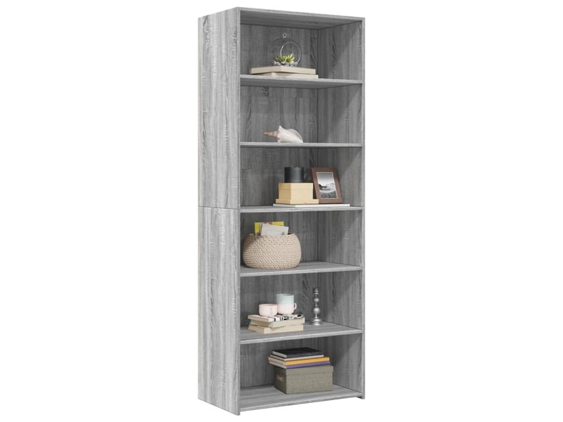  Buffet haut - bahut - meuble de rangement sonoma gris 70x41x185 cm bois d'ingénierie  - Conforama C