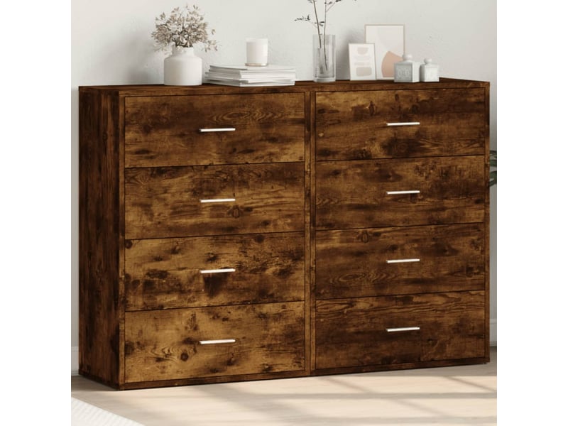  Buffets 2 pcs - bahut - meuble de rangement chêne fumé 60x31x84 cm bois d'ingénierie  - Conforama B