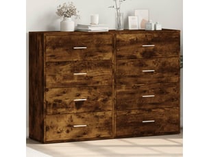 Buffets 2 pcs - bahut - meuble de rangement chêne fumé 60x31x84 cm bois d'ingénierie
