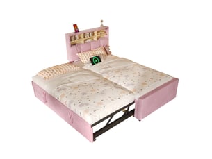 Lit simple 90x200 cm <strong>MODERNLUXE</strong>  <strong></strong> coloris rose