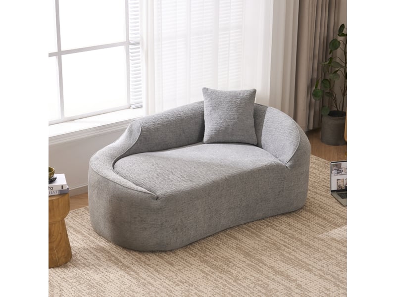  Méridienne convertible 155x96x65 cm gris clair  - Conforama B
