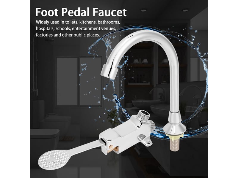  Ensemble de robinets de lavabo de salle de bains, laboratoire de médecine, pédale, kit de robinet d'eau d'évier, accessoire  - Conforama E