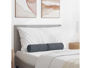 Lot de 2 coussins d'accent, coussins décoratifs, coussins lombaires gris foncé ø 15 x 40 cm cf56734