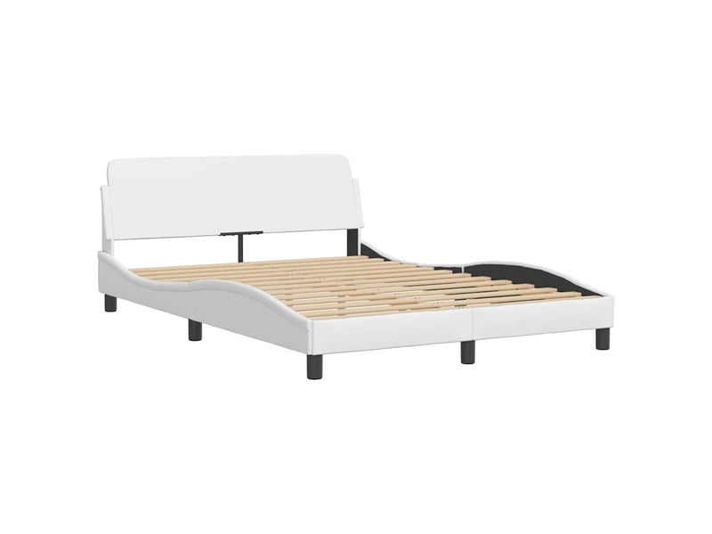  Lit double- lit adulte -  cadre de lit viana sans matelas blanc 140x200 cm similicuir  - Conforama D