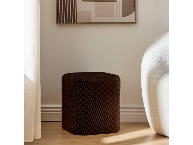 Pouf selia carré 35x35cm marron SELIA - Conforama D