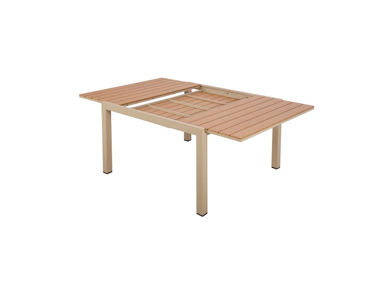 Table en alu carree extensible 120x120- 180 cm coloris bois creme - Conforama E