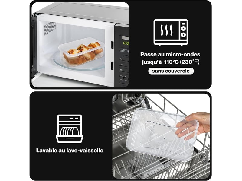  Boîtes alimentaires hermétiques yashe lot de 19, transparent  - Conforama E
