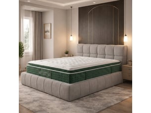 Ensemble matelas et sommier 160x200 cm Ressorts + mémoire de forme <strong>Sampur</strong> <strong>PREMIUM</strong> soutien Medium épaisseur 33 cm