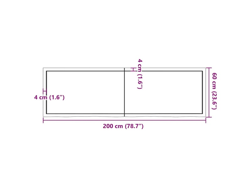  Comptoir de salle de bain, plan de travail marron foncé bois massif traité cf65882  - Conforama E
