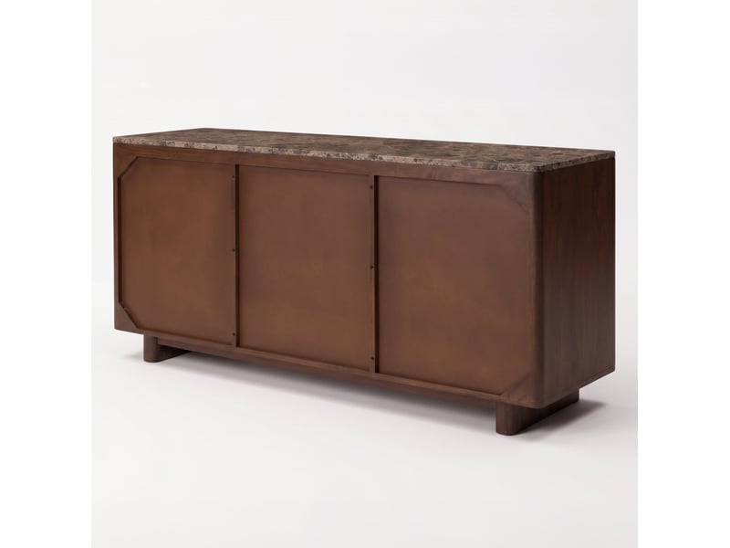  Buffet en bois de manguier et plateau en marbre-flavio Flavio - Conforama C