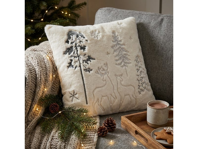 Coussin décoratif avec renne déhoussable 45x45 cm trysil - Conforama B