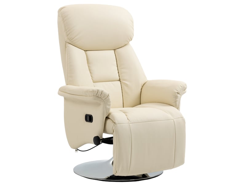  Fauteuil de relaxation inclinable et pivotant crème 78x80x109 cm  - Conforama A