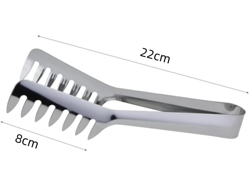  Pince à pâtes en acier inoxydable - ustensile cuisine avec dents pour spaghetti, pâtes et service des aliments  - Conforama B