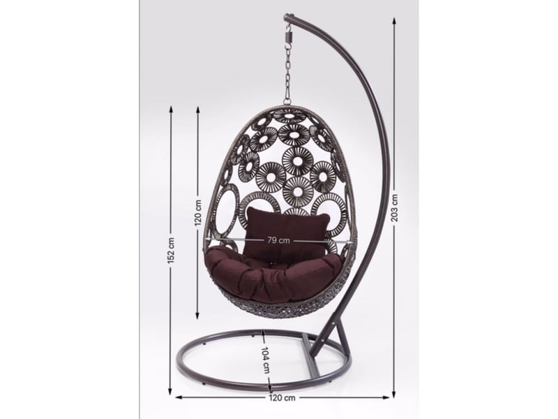  fauteuil suspendu ibiza marron kare design  - Conforama D